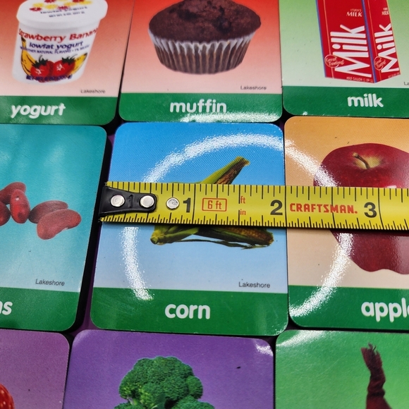 49 pc Food Themed Foam Magnets 2.5x2" Rectangular Children Learning Education - Picture 2 of 7